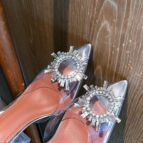 dress shoes transparent heels sandals women pointed toe slingback rhinestone pumps sandalias mujer s45, Black
dress shoes transparent heels sandals women pointed toe slingback rhinestone pumps sandalias mujer s45, Black