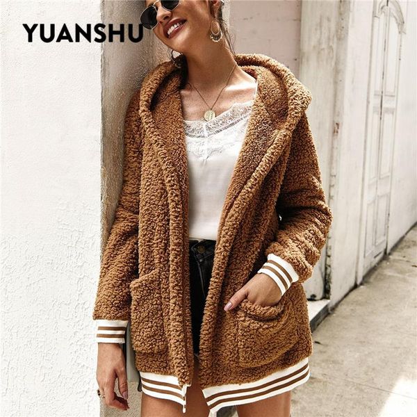 women's jackets yuanshu loose fleece hooded women cardigan coat open front thick warm winter autumn plush jacket ladies oversized outwe, Black;brown
women's jackets yuanshu loose fleece hooded women cardigan coat open front thick warm winter autumn plush jacket ladies oversized outwe, Black;brown