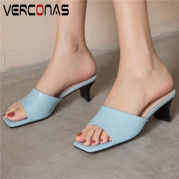 dress shoes verconas women slippers thick heel genuine leather office pumps square toe sandals heeled summer woman, Black
dress shoes verconas women slippers thick heel genuine leather office pumps square toe sandals heeled summer woman, Black
