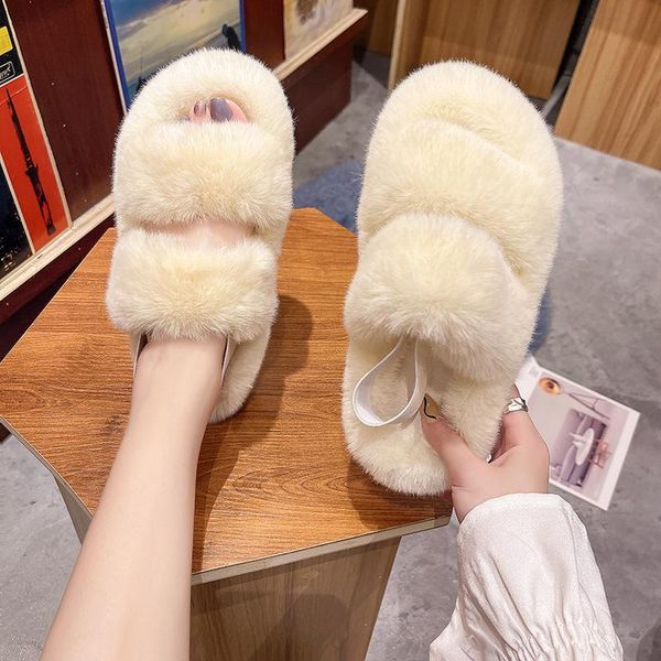 slippers 2021 furry fur slides for women faux sliders indoor shoes woman strap female casual home flat winter footwear, Black
slippers 2021 furry fur slides for women faux sliders indoor shoes woman strap female casual home flat winter footwear, Black