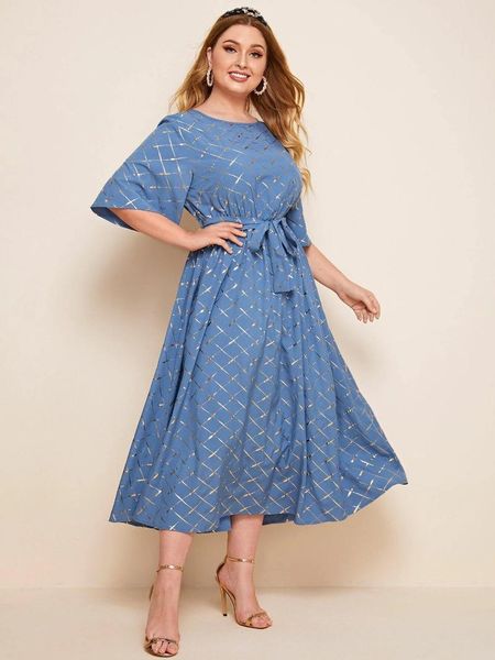 party dresses 2021 women's summer dress plus size 5xl female half sleeve plaid print sequined belted loose oversized long, White;black 
party dresses 2021 women's summer dress plus size 5xl female half sleeve plaid print sequined belted loose oversized long, White;black