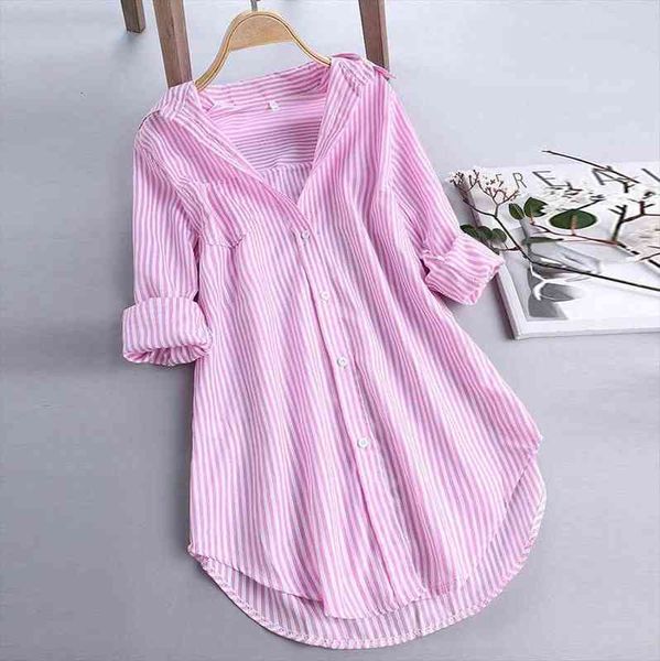 Summer Casual Cool Chic Women Blouses Stripe Long Sleeve Button Loose Top Sun Protection Clothing 410, White
Summer Casual Cool Chic Women Blouses Stripe Long Sleeve Button Loose Top Sun Protection Clothing 410, White