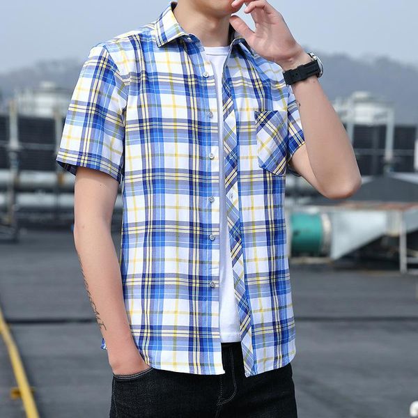 men's dress shirts plaid shirt summer thin short sleeve korean fashion cool casual bottom coat, White;black
men's dress shirts plaid shirt summer thin short sleeve korean fashion cool casual bottom coat, White;black