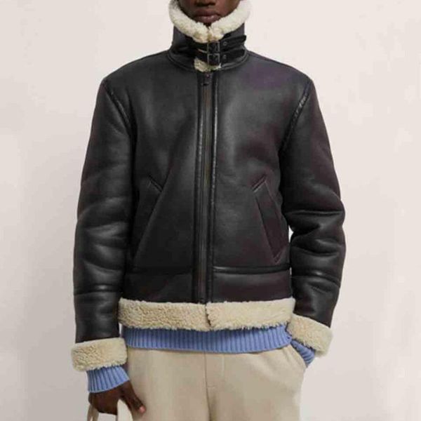 men's jackets 2021 fashion winter faux leather lamb jacket coat vintage long sleeve zipper biker outerwear coats for male, Black;brown
men's jackets 2021 fashion winter faux leather lamb jacket coat vintage long sleeve zipper biker outerwear coats for male, Black;brown