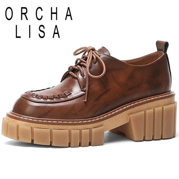 dress shoes orcha lisa 2021 women pumps round toe 6.5cm heels thick bottom genuine leather lace-up breathable british casual c2316, Black
dress shoes orcha lisa 2021 women pumps round toe 6.5cm heels thick bottom genuine leather lace-up breathable british casual c2316, Black