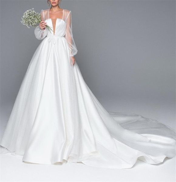gorgeous bridal gowns square neck long sleeves lace applique elegant wedding dresses ruched satin sweep train princess vestido de noiva, White
gorgeous bridal gowns square neck long sleeves lace applique elegant wedding dresses ruched satin sweep train princess vestido de noiva, White