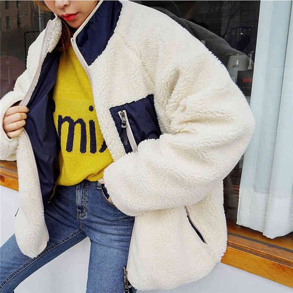 women's fur & faux jacket cropped coat winter lamb wool casuals fashion oversize clothing warm windproof thicken outwear wear on both s, Black
women's fur & faux jacket cropped coat winter lamb wool casuals fashion oversize clothing warm windproof thicken outwear wear on both s, Black