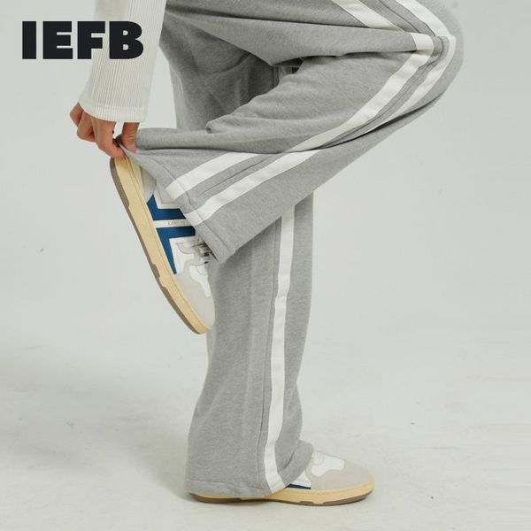 men's wear spring korean streetwear fashion side striped patchwork loose casual pants elastic waist straight trousers, Black
men's wear spring korean streetwear fashion side striped patchwork loose casual pants elastic waist straight trousers, Black