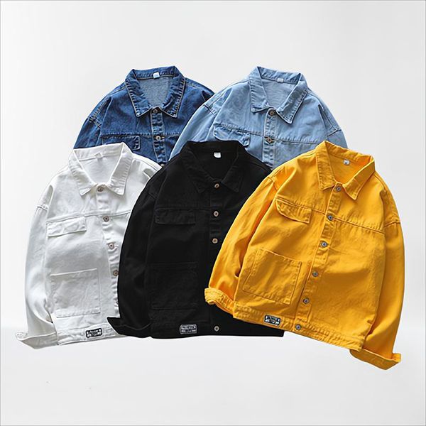 women's jackets 2021 white streetwear denim jacket women spring autumn turn-down collar single breasted solid loose casual jeans coat f, Black;brown
women's jackets 2021 white streetwear denim jacket women spring autumn turn-down collar single breasted solid loose casual jeans coat f, Black;brown
