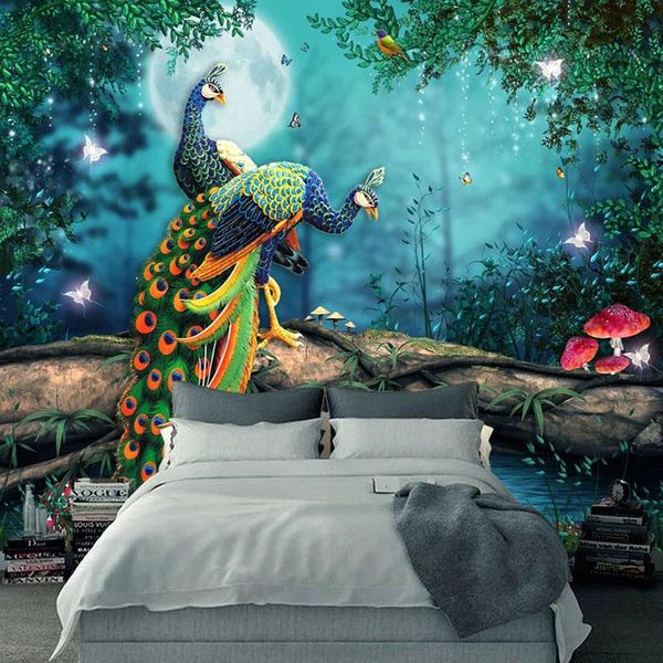 wallpapers custom self-adhesive waterproof wallpaper 3d forest peacock scenery murals living room tv bedroom study home decor wall stickers
wallpapers custom self-adhesive waterproof wallpaper 3d forest peacock scenery murals living room tv bedroom study home decor wall stickers