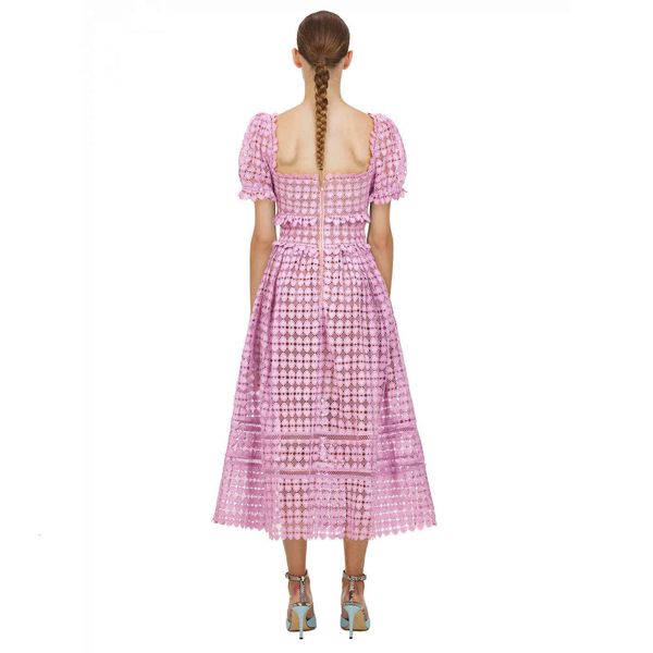 a line pink runway women ruffles short sleeve square collar lace female purple hollow out long party, Black;gray
a line pink runway women ruffles short sleeve square collar lace female purple hollow out long party, Black;gray