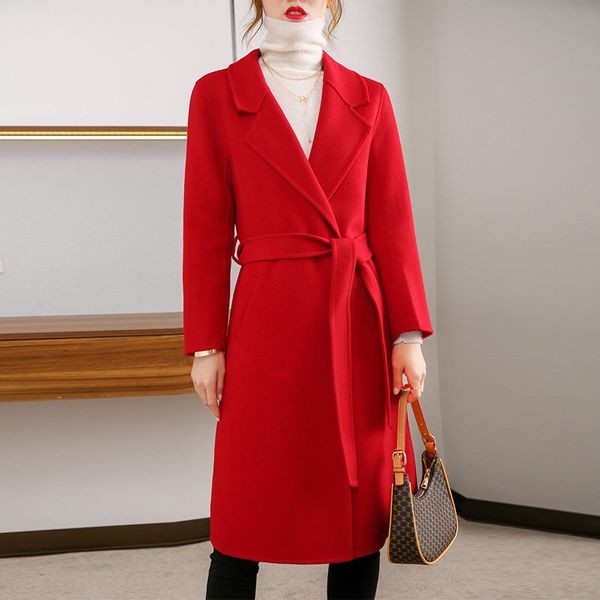 women's wool & blends 2021 fashion women woolen solid cashmere single-breasted thick coats autumn winter long sleeve casual outwears, Black
women's wool & blends 2021 fashion women woolen solid cashmere single-breasted thick coats autumn winter long sleeve casual outwears, Black