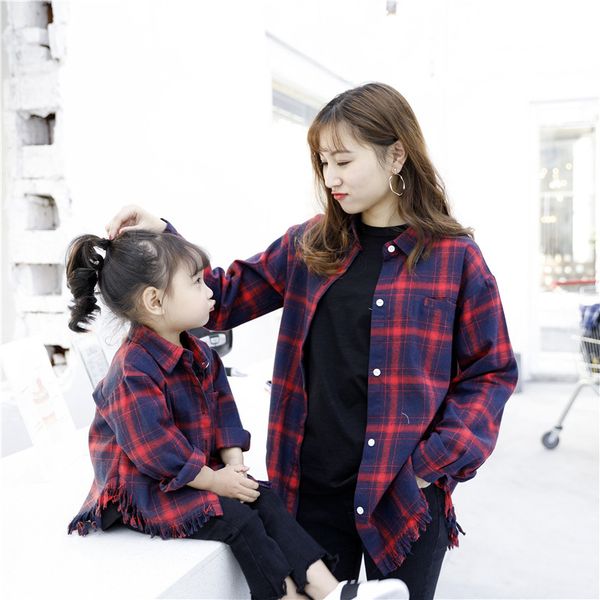 family matching clothes long sleeves fashion tassels plaid outfits mom and girls blouse shirt summer monther daughter kids 210508, Blue
family matching clothes long sleeves fashion tassels plaid outfits mom and girls blouse shirt summer monther daughter kids 210508, Blue