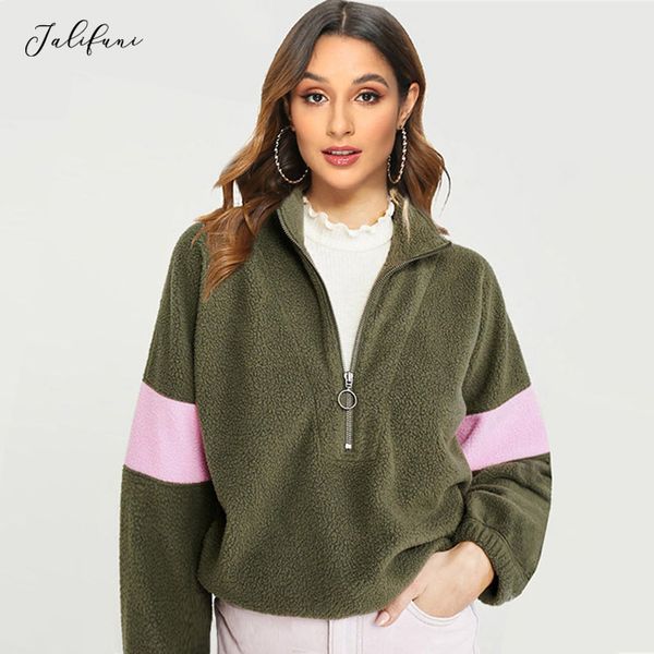 fleece casual sweatshirts women long sleeve patchwork teddy hoodie zipper loose pullovers autumn winter warm 210415, Black
fleece casual sweatshirts women long sleeve patchwork teddy hoodie zipper loose pullovers autumn winter warm 210415, Black