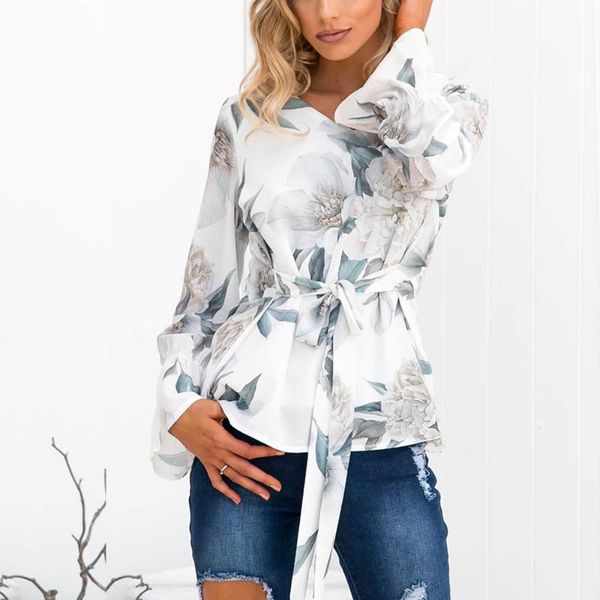 women's blouses & shirts long-sleeved v-neck flared sleeves printed chiffon shirt spring and summer street casual office clothing, White
women's blouses & shirts long-sleeved v-neck flared sleeves printed chiffon shirt spring and summer street casual office clothing, White