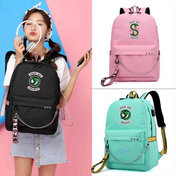 us drama riverdale river valley town with the same backpack schoolbag korean student female large capacity usb charging bag
us drama riverdale river valley town with the same backpack schoolbag korean student female large capacity usb charging bag