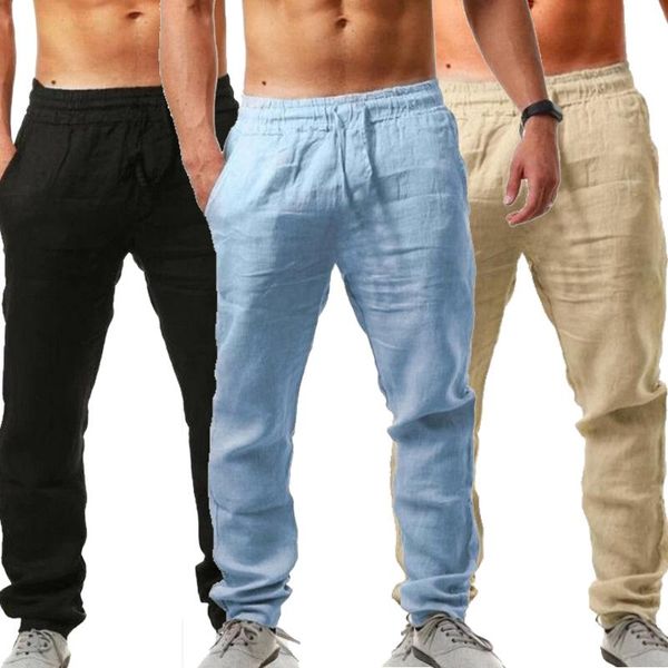 men's pants 2022 cotton linen male breathable solid color trousers fitness streetwear 7 colors, Black
men's pants 2022 cotton linen male breathable solid color trousers fitness streetwear 7 colors, Black