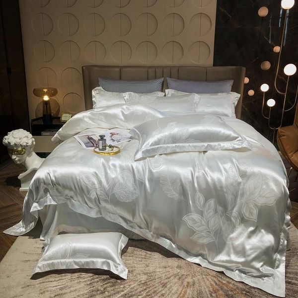 bedding sets luxury 4pcs jacquard floral leaves soft satin silky white duvet cover with zipper bed sheet pillowcases double
bedding sets luxury 4pcs jacquard floral leaves soft satin silky white duvet cover with zipper bed sheet pillowcases double
