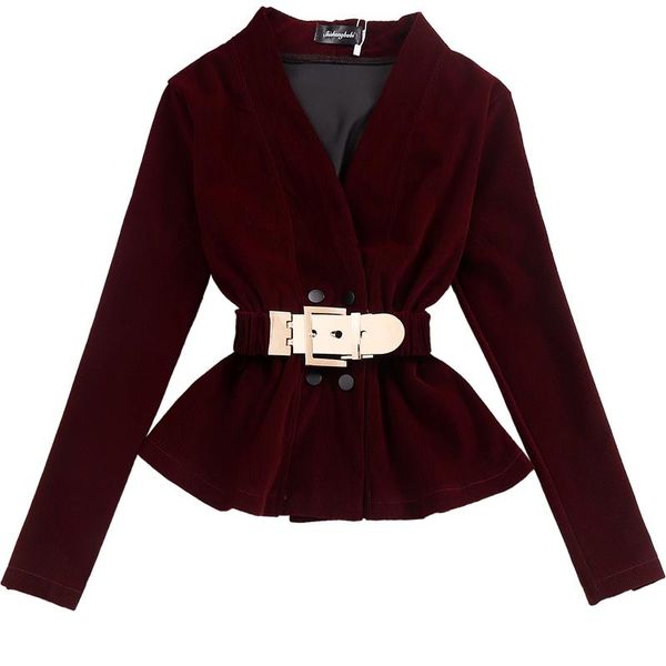 women's jackets elegant women peplum ropa para mujer waist band coats ruffles femme, Black;brown
women's jackets elegant women peplum ropa para mujer waist band coats ruffles femme, Black;brown