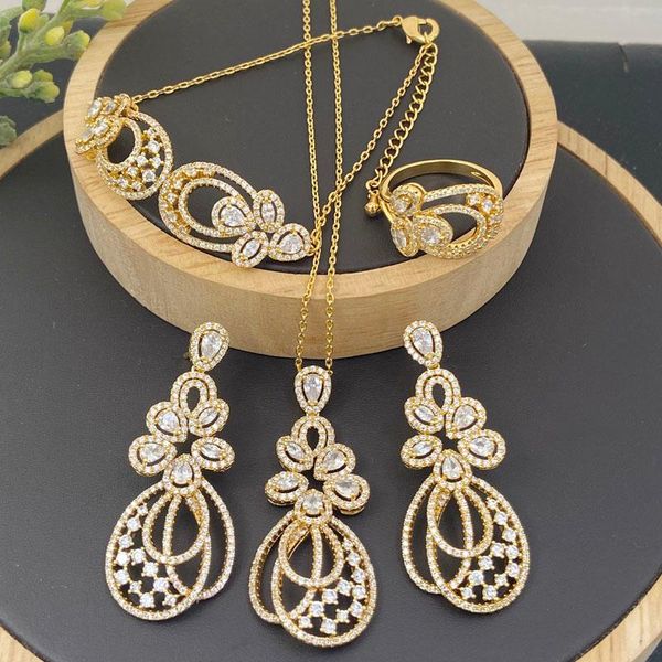 lanyika fashion jewelry set luxury petal zirconia micro pave necklace with earrings, bracelet and ring for woman banquet gifts earrings &, Silver
lanyika fashion jewelry set luxury petal zirconia micro pave necklace with earrings, bracelet and ring for woman banquet gifts earrings &, Silver