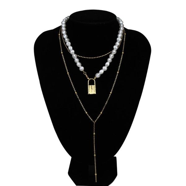 pendant necklaces elegant pearl necklace female alloy balled locks multi-layer collar chain, Silver
pendant necklaces elegant pearl necklace female alloy balled locks multi-layer collar chain, Silver