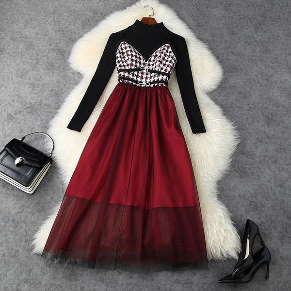 two piece dress fall winter long sleeve round neck black knitted + spaghetti strap plaid panelled mid-calf 2 s set ld0411653 ppm5, White
two piece dress fall winter long sleeve round neck black knitted + spaghetti strap plaid panelled mid-calf 2 s set ld0411653 ppm5, White