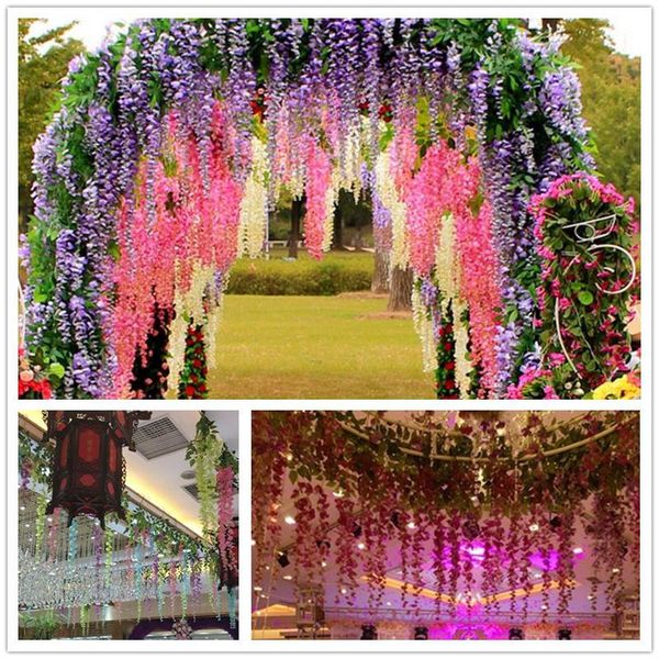 2021 artificial vine wisteria flowers 29 and 43 inch silk flower 9 colors decorative flowers for wedding centerpieces decorations home party, White
2021 artificial vine wisteria flowers 29 and 43 inch silk flower 9 colors decorative flowers for wedding centerpieces decorations home party, White