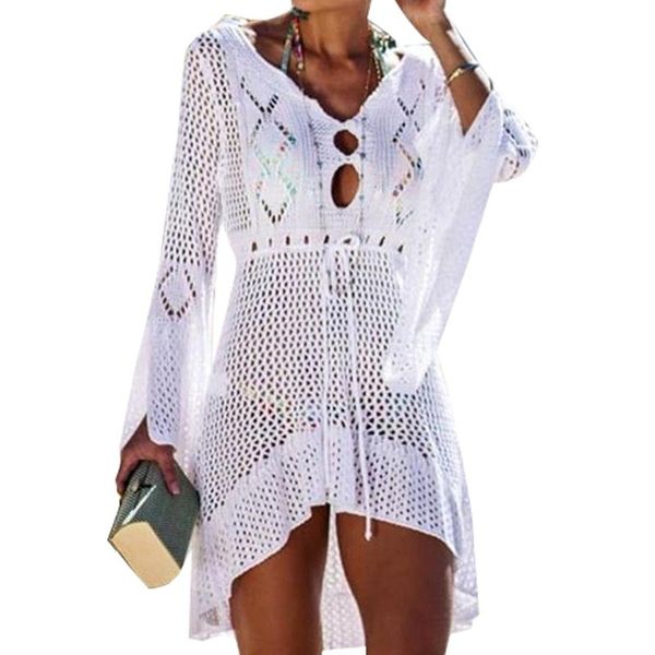 cover up bikini women swimsuit cover-up beach bathing suit 2021 wear knitting swimwear mesh dress tunic robe women's, White;black
cover up bikini women swimsuit cover-up beach bathing suit 2021 wear knitting swimwear mesh dress tunic robe women's, White;black