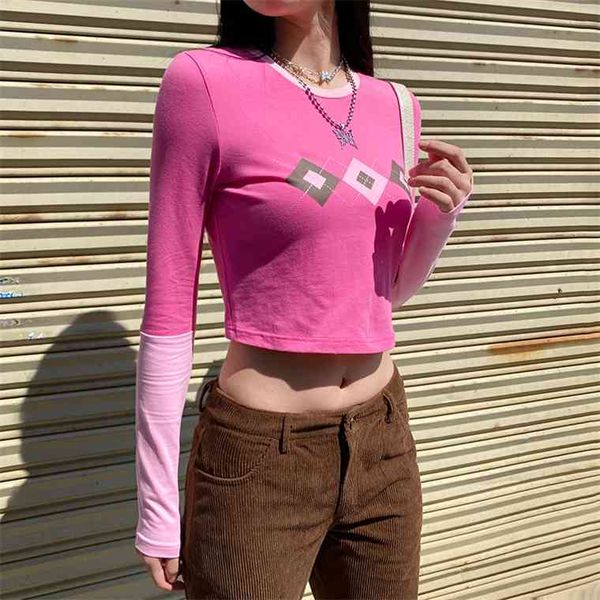 heyoungirl argyle pink sweat y2k crop t women casual cotton long sleeve t-shirt ladies patchwork fashion tee shirt, White
heyoungirl argyle pink sweat y2k crop t women casual cotton long sleeve t-shirt ladies patchwork fashion tee shirt, White
