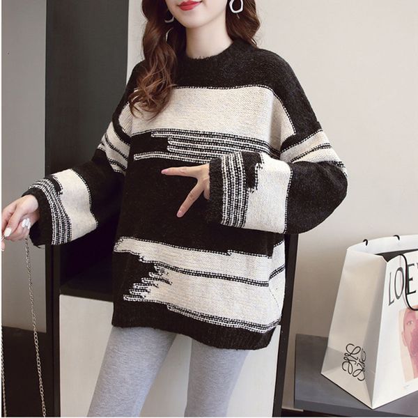 women's sweaters loose women winter knit sweaters plus size o-neck long sleeve pull jumpers ladies female striped sweater 7jge, White;black
women's sweaters loose women winter knit sweaters plus size o-neck long sleeve pull jumpers ladies female striped sweater 7jge, White;black
