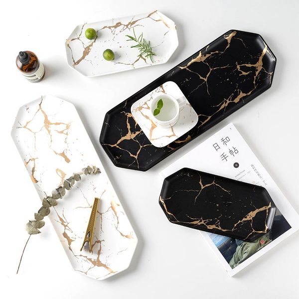 household ceramic plate rectangular western storage sushi gold pattern black and white dinnerware sets
household ceramic plate rectangular western storage sushi gold pattern black and white dinnerware sets