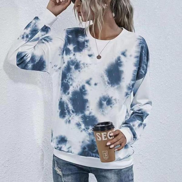 women's t-shirt long sleeve t-shirts women tie dye oversize fashion personality simple chic o-neck all-match female daily out loose, White
women's t-shirt long sleeve t-shirts women tie dye oversize fashion personality simple chic o-neck all-match female daily out loose, White