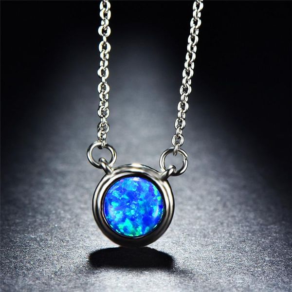 pendant necklaces dainty female blue opal necklace classic rose gold silver color cute round wedding chain for women
pendant necklaces dainty female blue opal necklace classic rose gold silver color cute round wedding chain for women