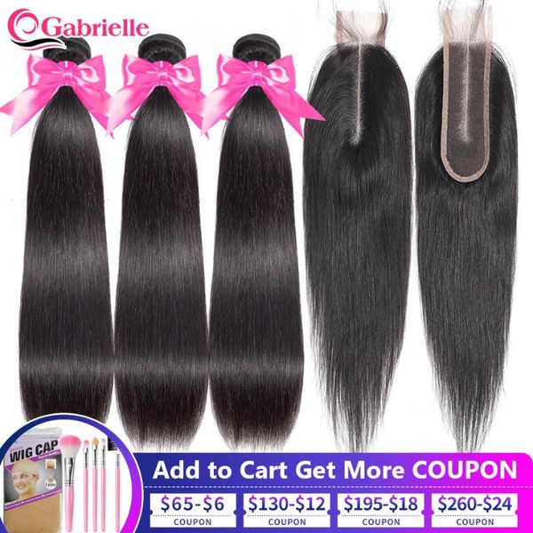 human hair bulks gabrielle brazilian straight bundles with closure natural color remy 2x6 lace weave, Black
human hair bulks gabrielle brazilian straight bundles with closure natural color remy 2x6 lace weave, Black