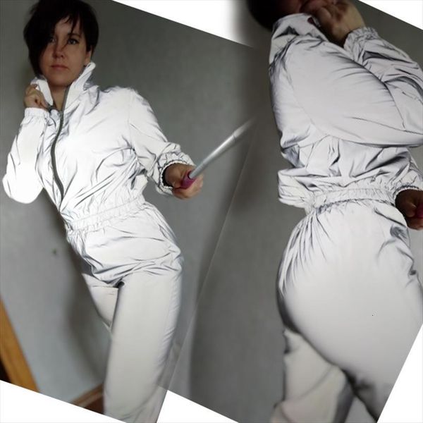 Tracksuit Reflective Two Piece Set Womenpant Casual Hip Hop Jackets Night Light Clothes Long Pant Suit, White
Tracksuit Reflective Two Piece Set Womenpant Casual Hip Hop Jackets Night Light Clothes Long Pant Suit, White