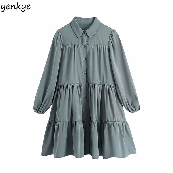 fashion women vintage solid color fall dress long sleeve turn-down collar casual plus size female autumn mini vestido 210514, Black;gray
fashion women vintage solid color fall dress long sleeve turn-down collar casual plus size female autumn mini vestido 210514, Black;gray