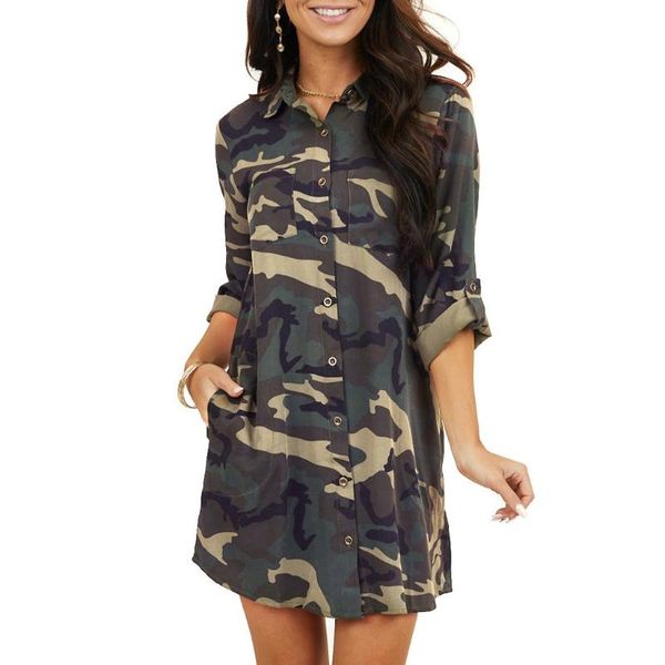 casual dresses vintage comouflage dress women summer long sleeve shirt collared tunic, Black;gray
casual dresses vintage comouflage dress women summer long sleeve shirt collared tunic, Black;gray