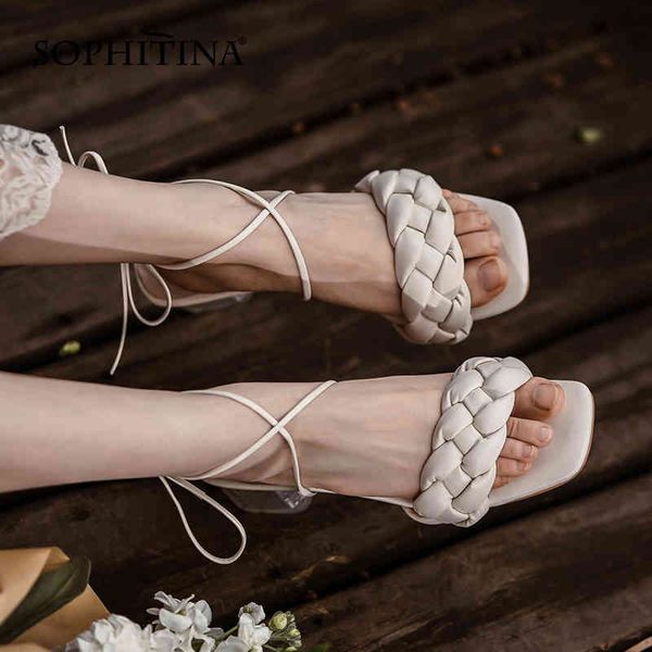 sophitina fashion women's sandals srystal heel tpr twist braid hndmade shoes elegant ankle straps two-wear female slippers ao717 210513, Black
sophitina fashion women's sandals srystal heel tpr twist braid hndmade shoes elegant ankle straps two-wear female slippers ao717 210513, Black