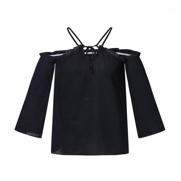 fashion women ladies shirt blouse halter off shoulder solid loose streetwear backless v neck pullover female clothes women's blouses &, White
fashion women ladies shirt blouse halter off shoulder solid loose streetwear backless v neck pullover female clothes women's blouses &, White
