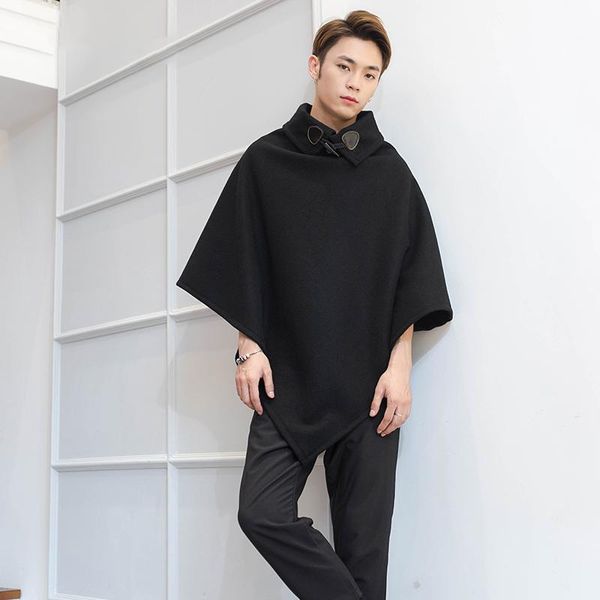 men's wool & blends m-4xl autumn and winter long woolen coat korean version of the loose thin tide cloak shawl high collar lapel person, Black
men's wool & blends m-4xl autumn and winter long woolen coat korean version of the loose thin tide cloak shawl high collar lapel person, Black