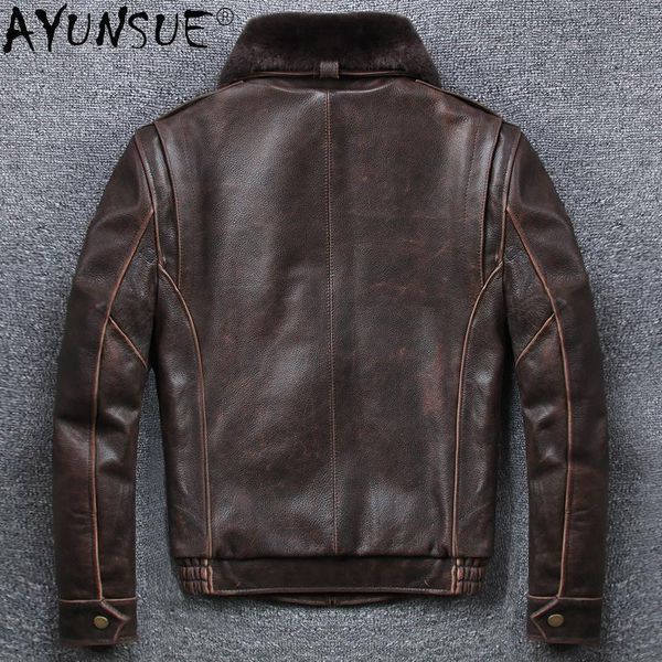 men's leather & faux akoosun real cowhide jacket men retro coat motorcycle clothing winter clothes mens jackets hommes veste lxr679, Black
men's leather & faux akoosun real cowhide jacket men retro coat motorcycle clothing winter clothes mens jackets hommes veste lxr679, Black
