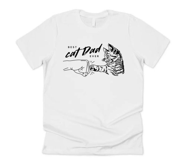 cat dad ever t-shirt tee funny crazy cool gift kitten fist-bump joke retro, White;black
cat dad ever t-shirt tee funny crazy cool gift kitten fist-bump joke retro, White;black