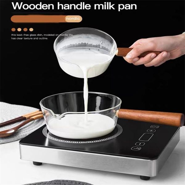 pans glass pot with wooden handle heating milk soup porridge transparent saucepan for kitchen household open fire 400/600ml
pans glass pot with wooden handle heating milk soup porridge transparent saucepan for kitchen household open fire 400/600ml