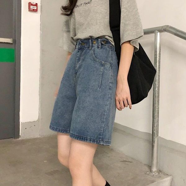 women's shorts 2021 summer ins denim loose straight high-waisted trousers slimming a- line wide leg versatile, White;black
women's shorts 2021 summer ins denim loose straight high-waisted trousers slimming a- line wide leg versatile, White;black