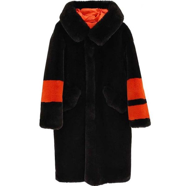 women's fur & faux winter coat, long fur, rex hooded casual european and american style, Black
women's fur & faux winter coat, long fur, rex hooded casual european and american style, Black