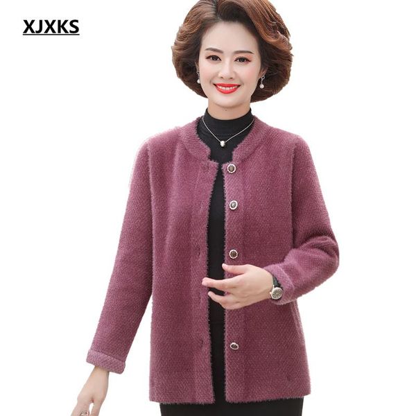 women's wool & blends xjxks 2021 autumn winter comfortable imitation mink women woolen coat casual single-breasted cardigan, Black 
women's wool & blends xjxks 2021 autumn winter comfortable imitation mink women woolen coat casual single-breasted cardigan, Black