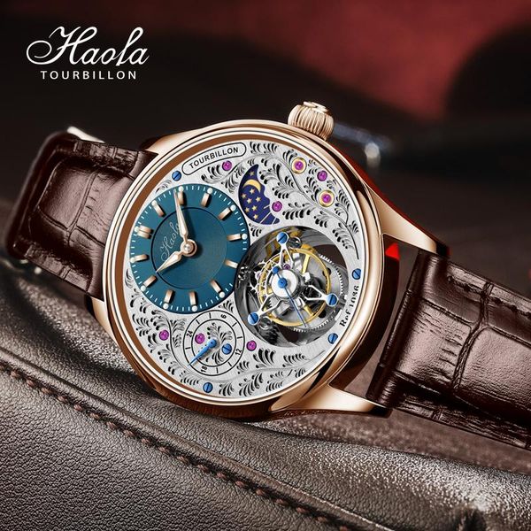 wristwatches haofa luxury real skeleton tourbillon mechanical mens watch rose gmt flying watches 2021 moonphase auhren herren, Slivery;brown
wristwatches haofa luxury real skeleton tourbillon mechanical mens watch rose gmt flying watches 2021 moonphase auhren herren, Slivery;brown