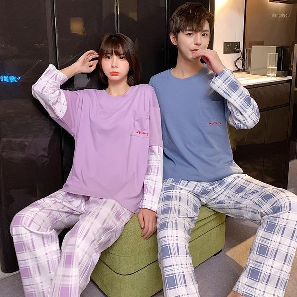 men's sleepwear fashion couple pajamas spring summer long-sleeved korean cartoon round neck pullover ladies suits home service, Black;brown
men's sleepwear fashion couple pajamas spring summer long-sleeved korean cartoon round neck pullover ladies suits home service, Black;brown