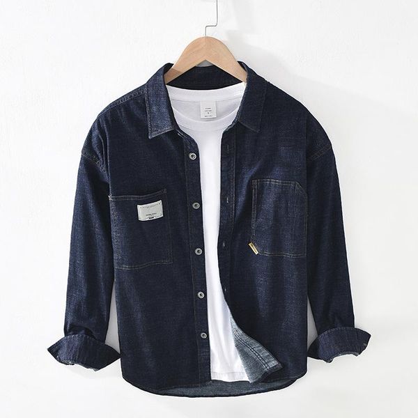 spring men's cotton denim shirt youth trend handsome square collar jacket casual shirts, White;black
spring men's cotton denim shirt youth trend handsome square collar jacket casual shirts, White;black