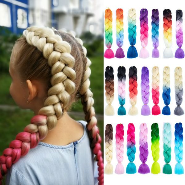 24 inch gradient color luminous jumbo braiding hair pre stretched afro ombre synthetic braid extension for white box twist, Black
24 inch gradient color luminous jumbo braiding hair pre stretched afro ombre synthetic braid extension for white box twist, Black